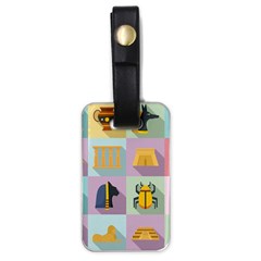 Egypt-icons-set-flat-style Luggage Tag (one Side)