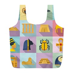 Egypt-icons-set-flat-style Full Print Recycle Bag (l)