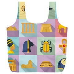 Egypt-icons-set-flat-style Full Print Recycle Bag (xl)