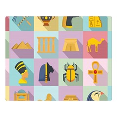 Egypt-icons-set-flat-style Double Sided Flano Blanket (large)  by Jancukart