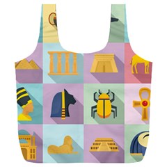 Egypt-icons-set-flat-style Full Print Recycle Bag (xxl) by Jancukart