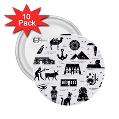 Dark-seamless-pattern-symbols-landmarks-signs-egypt --- 2 25  Buttons (10 Pack) 