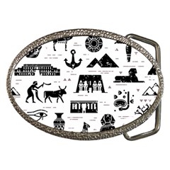 Dark-seamless-pattern-symbols-landmarks-signs-egypt --- Belt Buckles by Jancukart