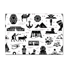 Dark-seamless-pattern-symbols-landmarks-signs-egypt --- Sticker A4 (100 Pack) by Jancukart