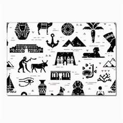 Dark-seamless-pattern-symbols-landmarks-signs-egypt --- Postcard 4 x 6  (pkg Of 10)