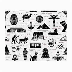 Dark-seamless-pattern-symbols-landmarks-signs-egypt --- Small Glasses Cloth