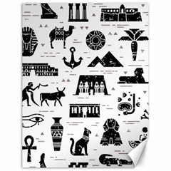 Dark-seamless-pattern-symbols-landmarks-signs-egypt --- Canvas 18  X 24  by Jancukart