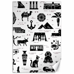 Dark-seamless-pattern-symbols-landmarks-signs-egypt --- Canvas 20  X 30  by Jancukart