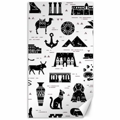 Dark-seamless-pattern-symbols-landmarks-signs-egypt --- Canvas 40  X 72 