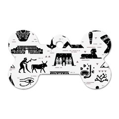 Dark-seamless-pattern-symbols-landmarks-signs-egypt --- Dog Tag Bone (two Sides)