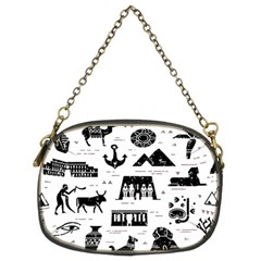 Dark-seamless-pattern-symbols-landmarks-signs-egypt --- Chain Purse (two Sides)