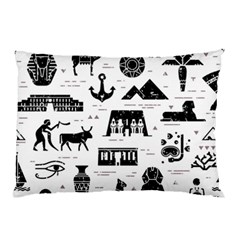 Dark-seamless-pattern-symbols-landmarks-signs-egypt --- Pillow Case