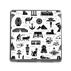 Dark-seamless-pattern-symbols-landmarks-signs-egypt --- Memory Card Reader (square 5 Slot) by Jancukart