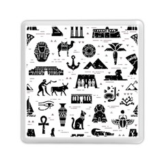 Dark-seamless-pattern-symbols-landmarks-signs-egypt --- Memory Card Reader (square) by Jancukart