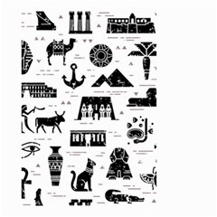 Dark-seamless-pattern-symbols-landmarks-signs-egypt --- Small Garden Flag (two Sides)