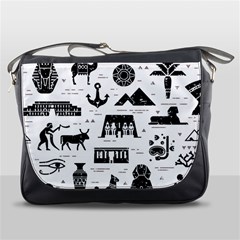 Dark-seamless-pattern-symbols-landmarks-signs-egypt --- Messenger Bag