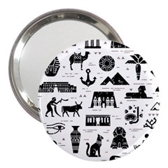 Dark-seamless-pattern-symbols-landmarks-signs-egypt --- 3  Handbag Mirrors by Jancukart