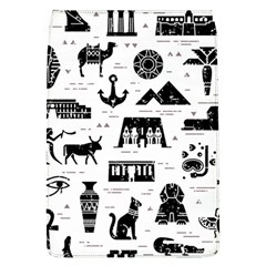 Dark-seamless-pattern-symbols-landmarks-signs-egypt --- Removable Flap Cover (l)