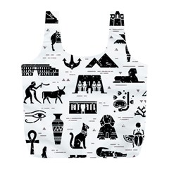 Dark-seamless-pattern-symbols-landmarks-signs-egypt --- Full Print Recycle Bag (l) by Jancukart