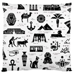 Dark-seamless-pattern-symbols-landmarks-signs-egypt --- Large Flano Cushion Case (One Side) Front