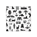 Dark-seamless-pattern-symbols-landmarks-signs-egypt --- Satin Bandana Scarf 22  x 22  Front