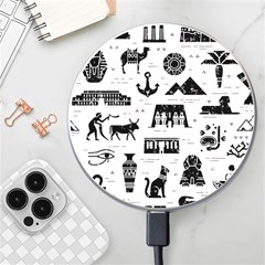 Dark-seamless-pattern-symbols-landmarks-signs-egypt --- Wireless Charger by Jancukart