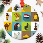 Egypt-travel-items-icons-set-flat-style Ornament (Round) Front