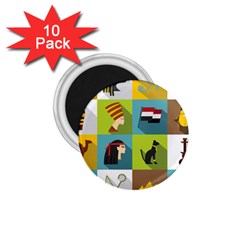 Egypt-travel-items-icons-set-flat-style 1 75  Magnets (10 Pack) 