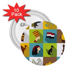 Egypt-travel-items-icons-set-flat-style 2 25  Buttons (10 Pack) 