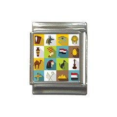 Egypt-travel-items-icons-set-flat-style Italian Charm (13mm)