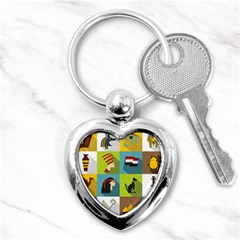 Egypt-travel-items-icons-set-flat-style Key Chain (heart) by Jancukart