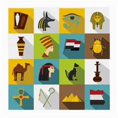 Egypt-travel-items-icons-set-flat-style Medium Glasses Cloth (2 Sides)