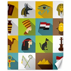 Egypt-travel-items-icons-set-flat-style Canvas 11  X 14  by Jancukart