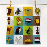 Egypt-travel-items-icons-set-flat-style Face Towel Front