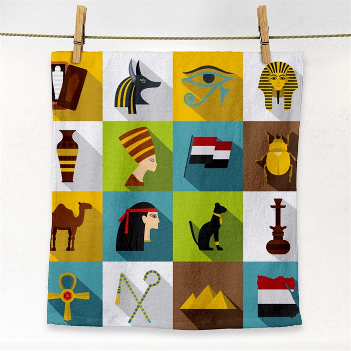 Egypt-travel-items-icons-set-flat-style Face Towel