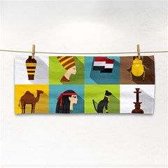 Egypt-travel-items-icons-set-flat-style Hand Towel