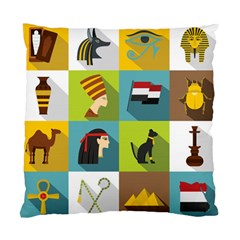 Egypt-travel-items-icons-set-flat-style Standard Cushion Case (one Side) by Jancukart