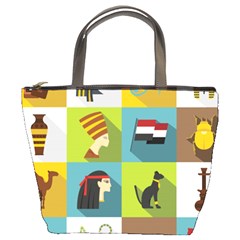 Egypt-travel-items-icons-set-flat-style Bucket Bag