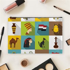 Egypt-travel-items-icons-set-flat-style Cosmetic Bag (large)