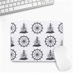 Marine-nautical-seamless-pattern-with-vintage-lighthouse-wheel Small Mousepad Front