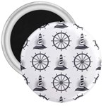 Marine-nautical-seamless-pattern-with-vintage-lighthouse-wheel 3  Magnets Front