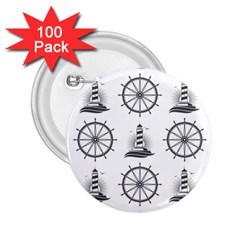 Marine-nautical-seamless-pattern-with-vintage-lighthouse-wheel 2 25  Buttons (100 Pack) 