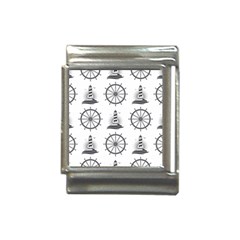 Marine-nautical-seamless-pattern-with-vintage-lighthouse-wheel Italian Charm (13mm) by Jancukart