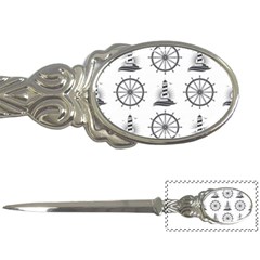 Marine-nautical-seamless-pattern-with-vintage-lighthouse-wheel Letter Opener