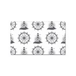 Marine-nautical-seamless-pattern-with-vintage-lighthouse-wheel Sticker Rectangular (10 pack) Front