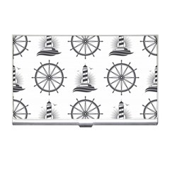 Marine-nautical-seamless-pattern-with-vintage-lighthouse-wheel Business Card Holder