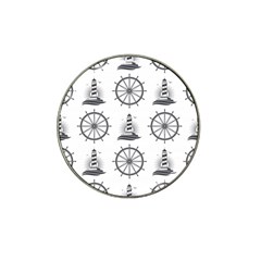 Marine-nautical-seamless-pattern-with-vintage-lighthouse-wheel Hat Clip Ball Marker