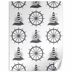 Marine-nautical-seamless-pattern-with-vintage-lighthouse-wheel Canvas 12  X 16 