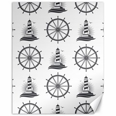 Marine-nautical-seamless-pattern-with-vintage-lighthouse-wheel Canvas 16  X 20 