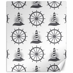 Marine-nautical-seamless-pattern-with-vintage-lighthouse-wheel Canvas 20  X 24 